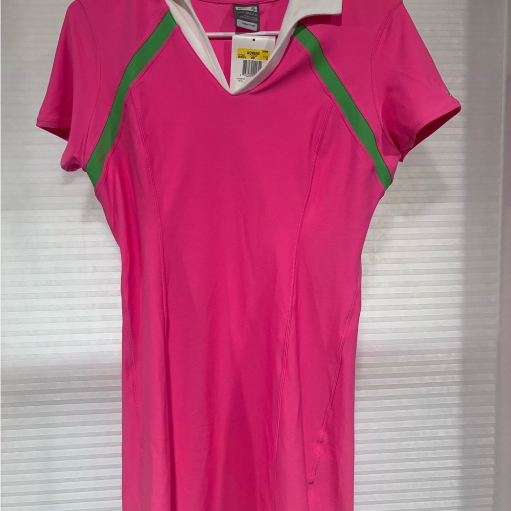Y2K NWT Nike Dri Fit Tennis Polo Dress with Green Accents - Picture 3 of 6